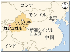 新疆ウイグル自治区の地図